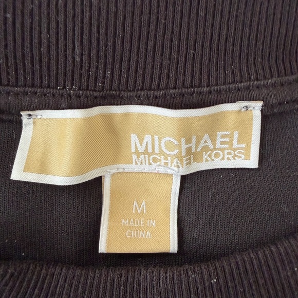 Michael Kors Black Embellished Logo Cotton Blend Sweatshirt - Picture 3 of 5